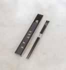 Set of 2 Traditional Japanese chopstick with Travel Carry Case, Black & Red