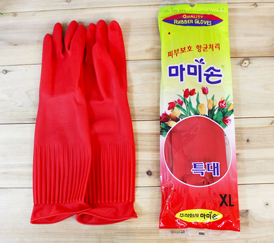 Set of 10 Premium Mamison XL Rubber Gloves – Made in Korea | Extra Long 15.5"